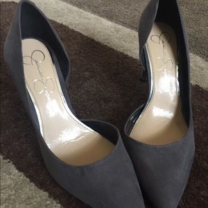 Jessica Simpson grey heels.